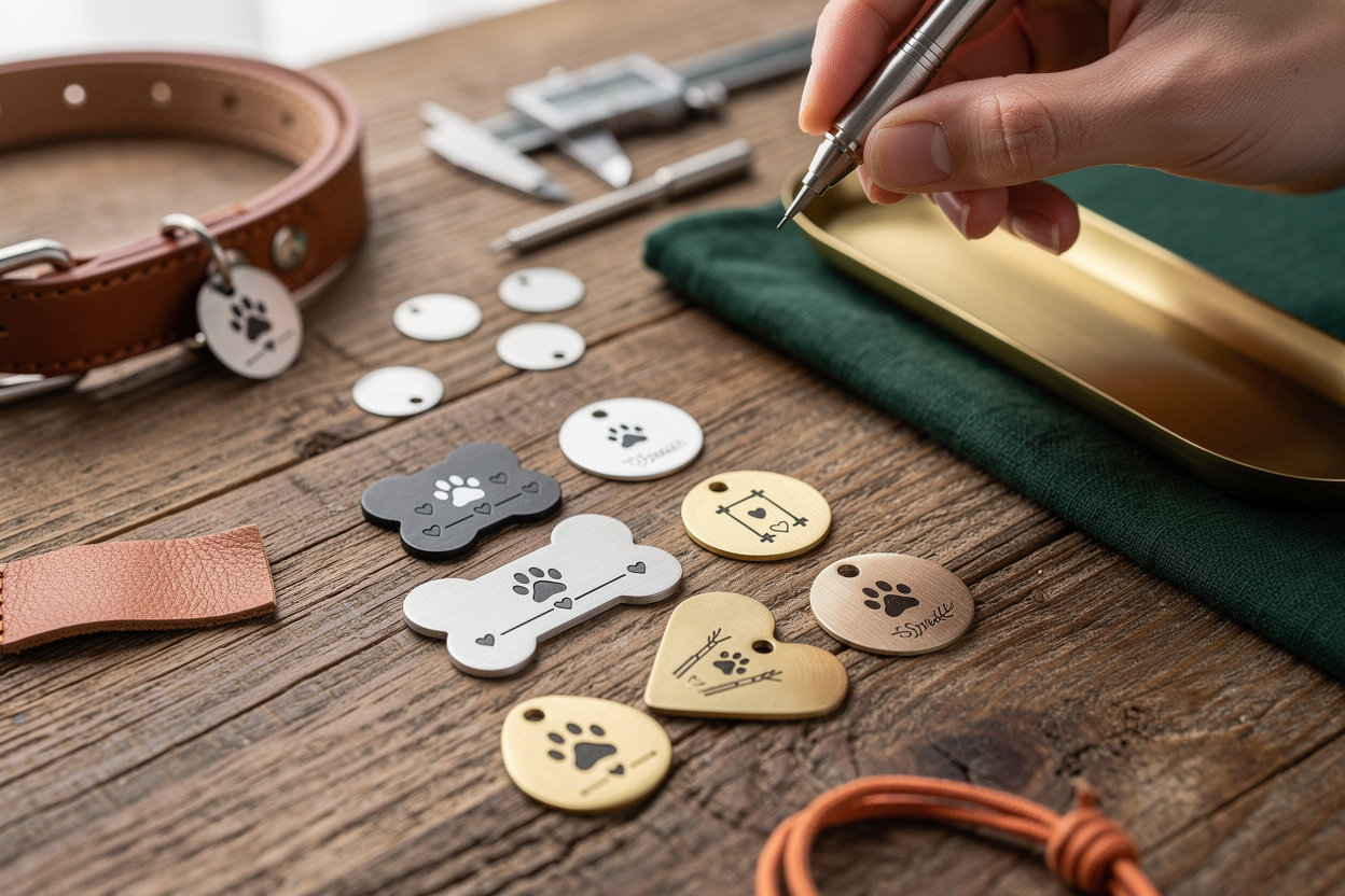 Wild Pines Lazer Engraving custom dog tags - durable metal engraving for pet identification and personalized gifts
