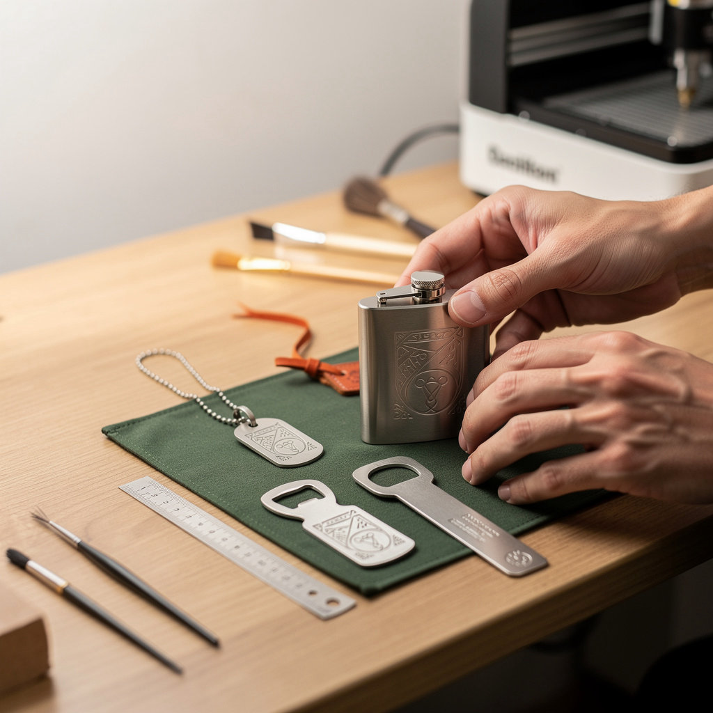 Wild Pines Lazer Engraving Cornville Maine - expert craftsperson demonstrating precision laser engraving quality and care